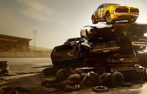 Машины, гора, куча, Wreckfest