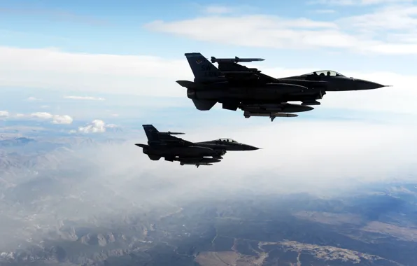 Картинка Falcons, Fighting, 2 F-16