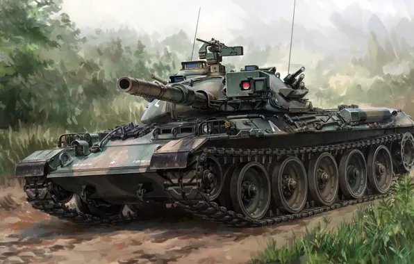 Мицубиси, Тип 74, Mitsubishi Heavy Industries, японский основной боевой танк 1970-х годов