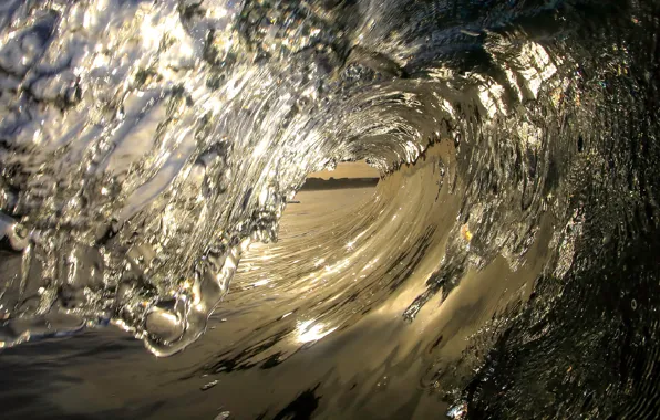 Картинка море, волны, вода, свет, сияние, морской