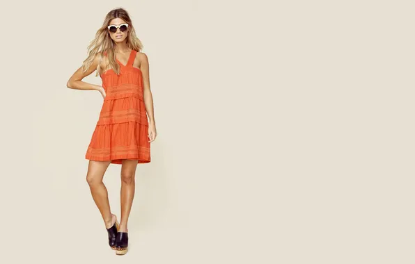 Girl, dress, beautiful, model, cute, sunglasses, long-haired, clothes