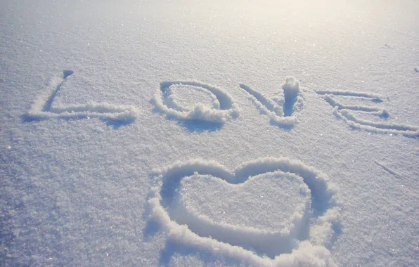 Картинка зима, снег, любовь