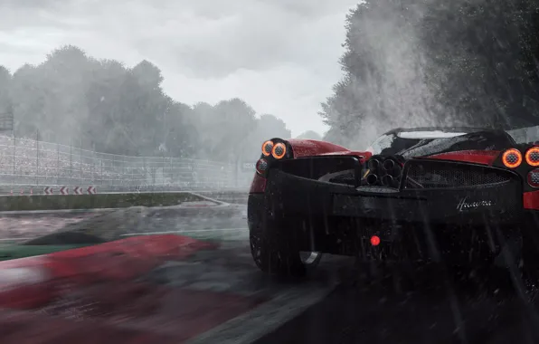 Картинка supercar, rain, Zonda, speed, Need For Speed Rivals