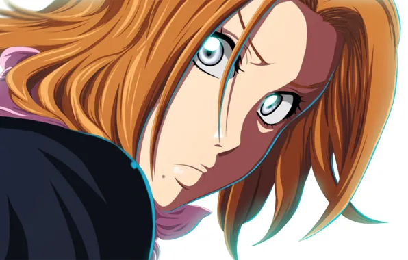 Девушка, лицо, аниме, арт, блондинка, Bleach, Rangiku Matsumoto