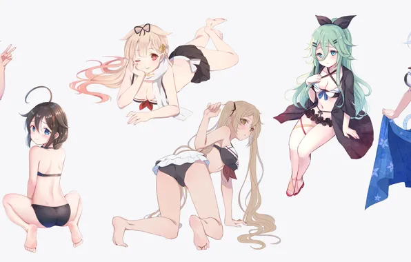 Девушки, Kantai Collection, Флотская Коллекция, Милашки
