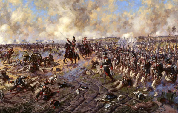 Картинка масло, картина, холст, художник А. Аверьянов, отечественная война 1812 года