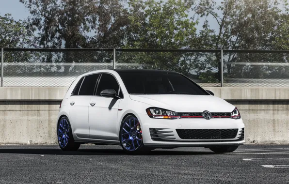 Картинка Volkswagen, Blue, golf, White, GTI, Midnight, VMR, MK7