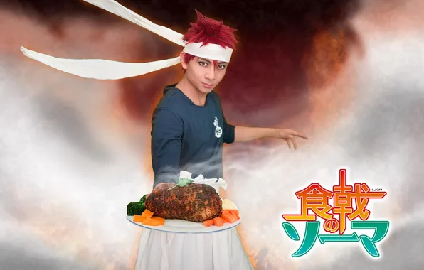 Аниме, повар, парень, Сома, Кухня Сомы