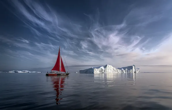 Ice, arctic, sailing, Greenland