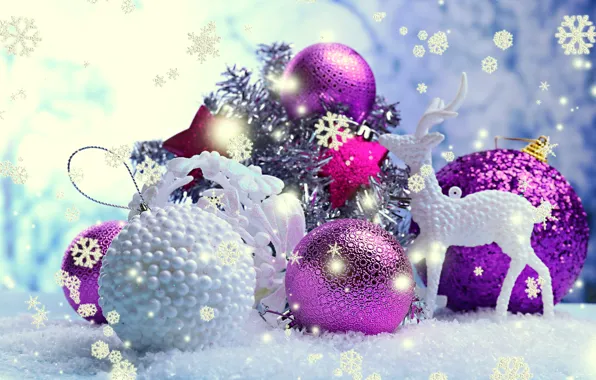 Картинка украшения, снежинки, шары, Новый Год, Рождество, Christmas, balls, New Year