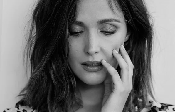 Портрет, макияж, актриса, прическа, черно-белое, Rose Byrne, Роуз Бирн, Glamour