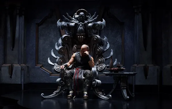 Зал, The Chronicles of Riddick, Хроники Риддика, Вин Дизель, трон, Vin Diesel