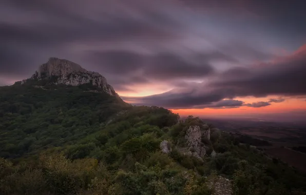 Небо, закат, гора, Испания, Spain, Наварра, Navarre