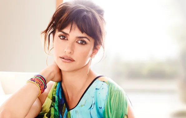 Взгляд, женщина, портрет, браслеты, Penelope Cruz, боке