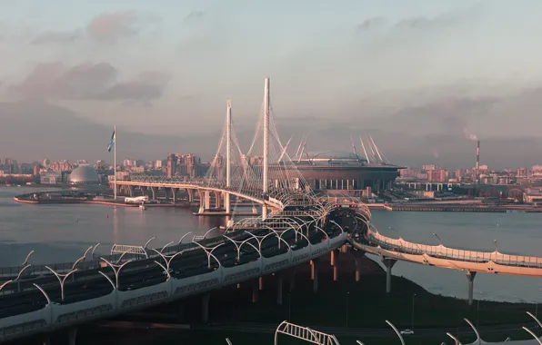 Закат, город, городской пейзаж, санкт-петебург