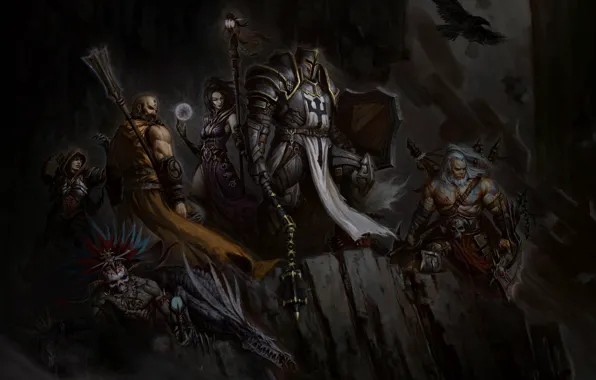 Картинка Witch Doctor, Barbarian, Wizard, Diablo III: Reaper of Souls