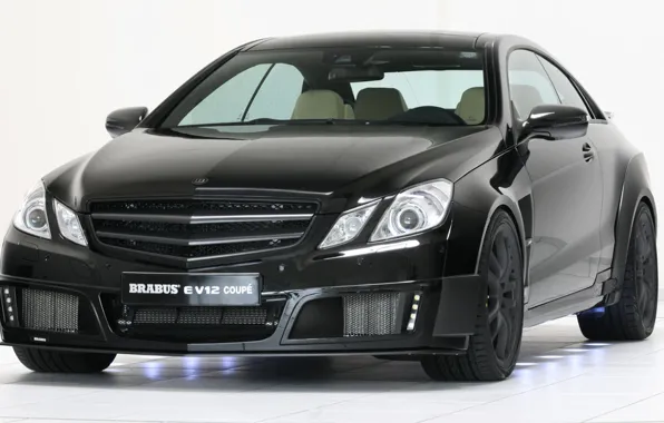 Чёрный, mercedes, мерс, brabus, coupe, v12