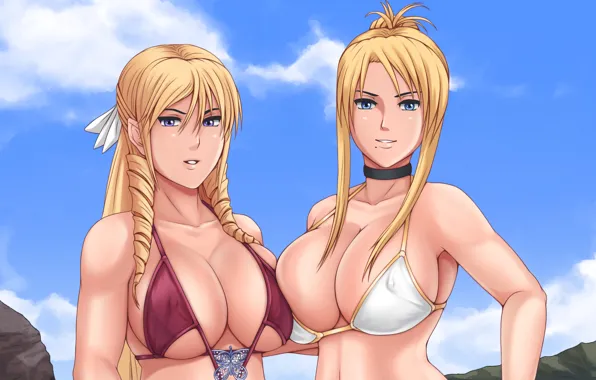 Girl, sexy, cleavage, long hair, boobs, anime, beautiful, pretty