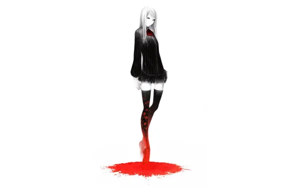 Пустота, девушка, одиночество, черное платье, лужа крови, by Sawasawa