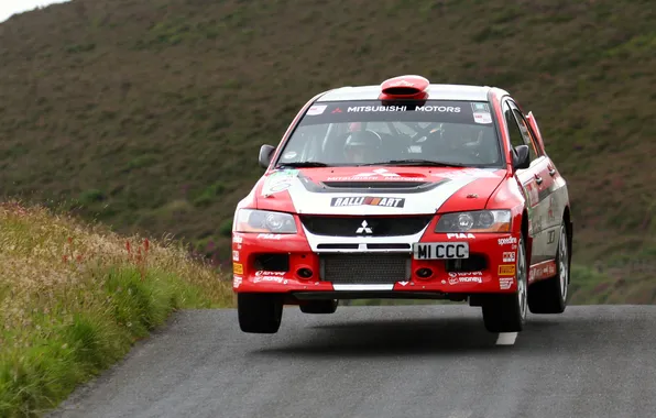 Прыжок, mitsubishi, rally, ралли, evolution, wrc