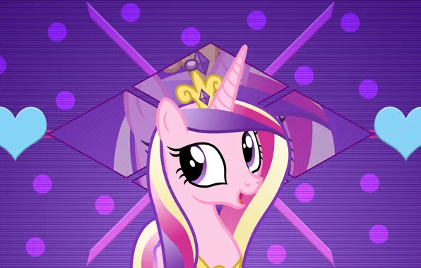Фиолетовый, фон, мультфильм, сердечки, пони, My Little Pony
