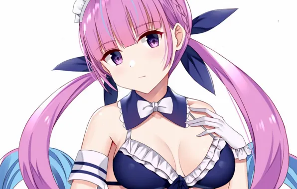 Girl, sexy, cleavage, pink hair, long hair, boobs, anime, beautiful