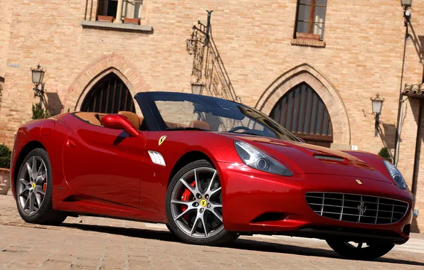 Машина, red, передок, Ferrari California