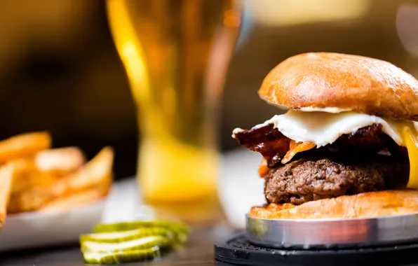 Drinks, hamburger, meat
