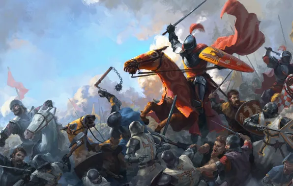 Картинка Grunwald 1410, Piotr Arendzikowski, Грюнвальдская битва, польский рыцарь, Завиша Чёрный, Битва при Танненберге, решающее сражение …