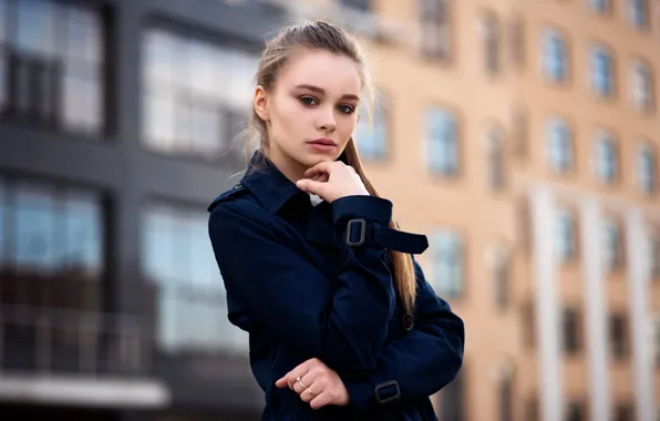 Город, портрет, прелесть, плащ, Юля