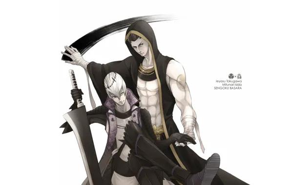 Оружие, меч, парни, двое, Sengoku Basara, Эпоха Смут