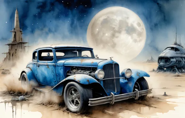 Картинка car, retro, ai art