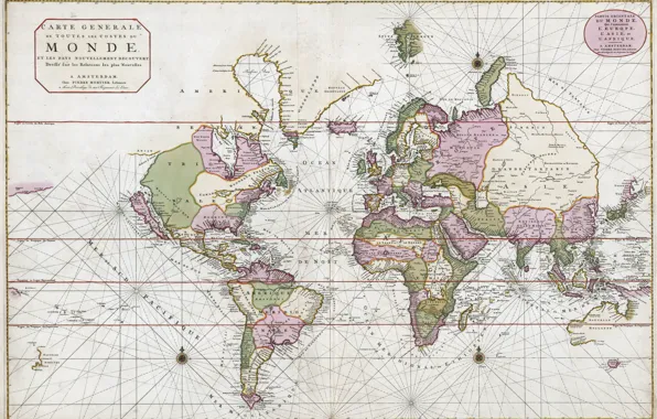 Картинка Карта мира, География, World map, 1693, Ancient World Maps, 1693 год, Pierre Mortier, Карты древнего …