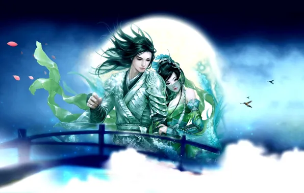 Moon, love, armor, anime, brunette, asian, chinese, oriental