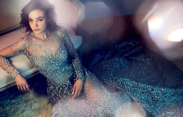 Взгляд, девушка, поза, платье, Carey Mulligan