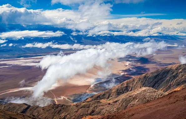 Картинка облака, горы, США, Death Valley National Park