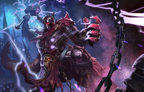 Hon, art, Heroes of Newerth, Thunderbringer, Dark Lightning lord