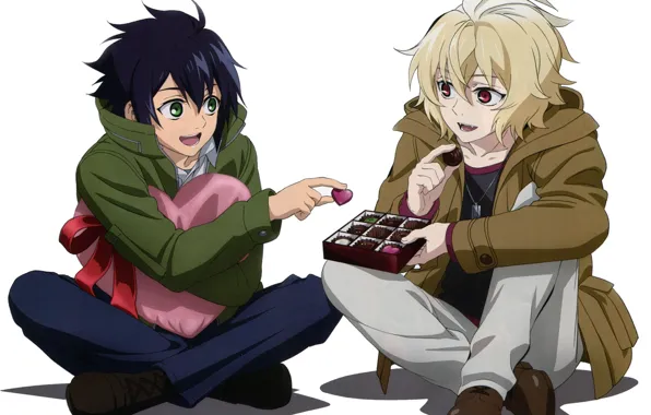 Семья, друзья, мальчики, Owari no Seraph, Последний серафим, Юичиро Хакуя, Микаэла Хакуя