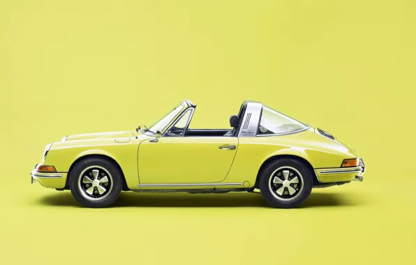 911, yellow, porche, targa