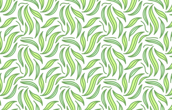 Белый, фон, салатовый, background, pattern, leaves, Seamless