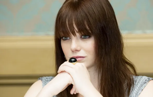Взгляд, макияж, актриса, hair, Emma Stone, Эмма Стоун