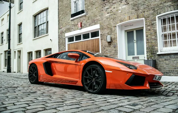 Картинка Lamborghini, london, orange, LP700-4, aventador