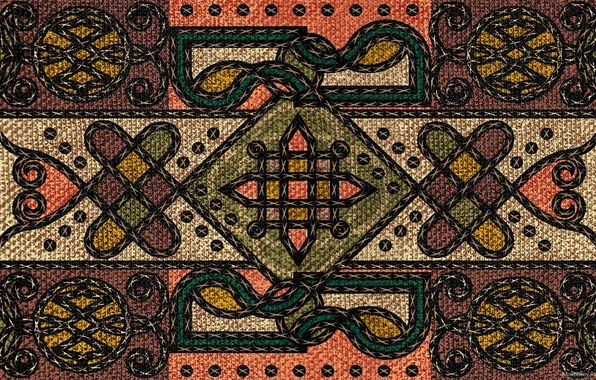 Картинка ковёр, плетёный, тибетский