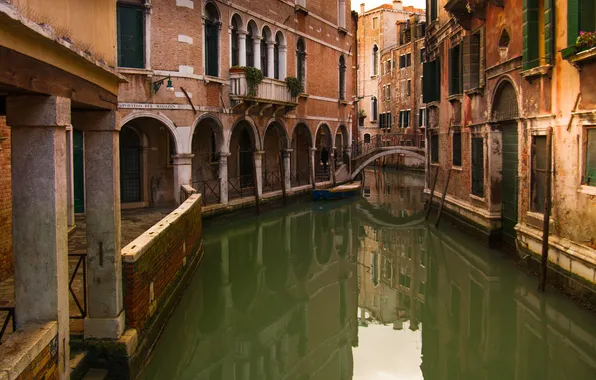 Картинка мост, дома, Италия, Венеция, канал
