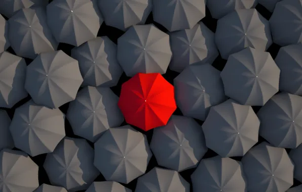 Картинка зонтики, red, black, umbrella
