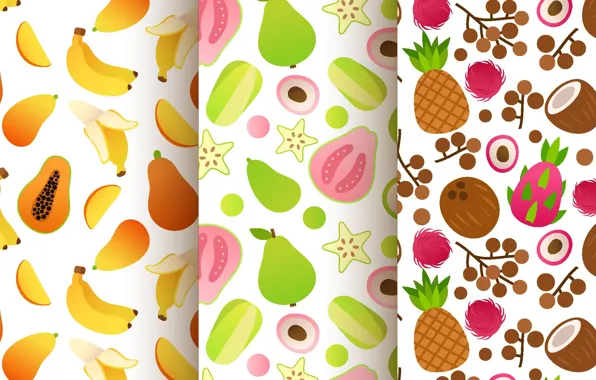 Белый, фон, текстура, фрукты, design, patterns, fruit, Collection