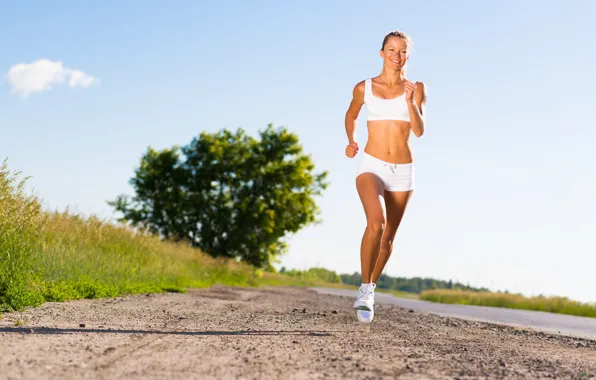 Blonde, female, runner