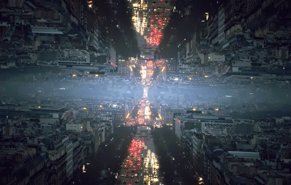 City, город, abstract, mirror