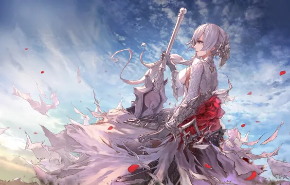 Девушка, игра, меч, Sinoalice