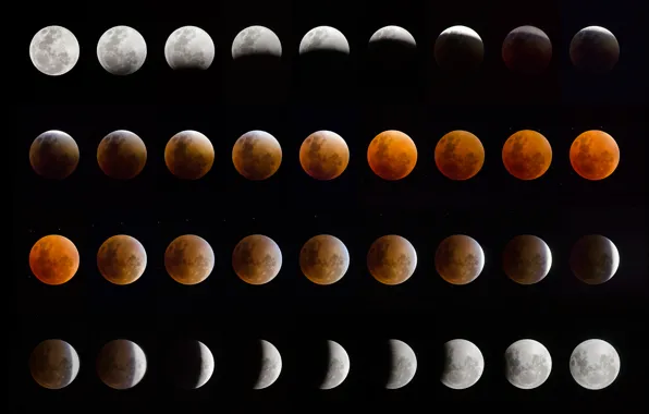 Луна, затмение, фазы, Lunar Eclipse